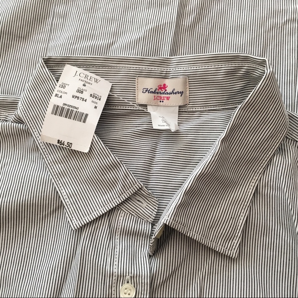 NWT J Crew Factory Pinstripe Button Down Shirt, M - Picture 3 of 4